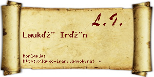 Laukó Irén névjegykártya